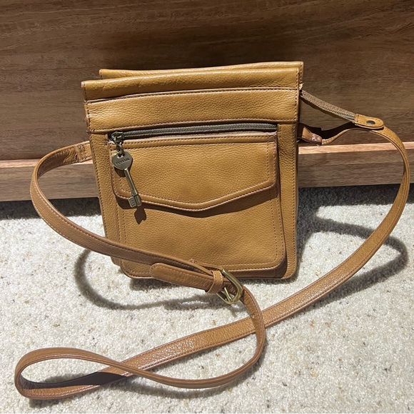 Fossil Handbags - Vintage Fossil “1954” Genuine Brown Leather Shoulder Crossbody Bag/Purse